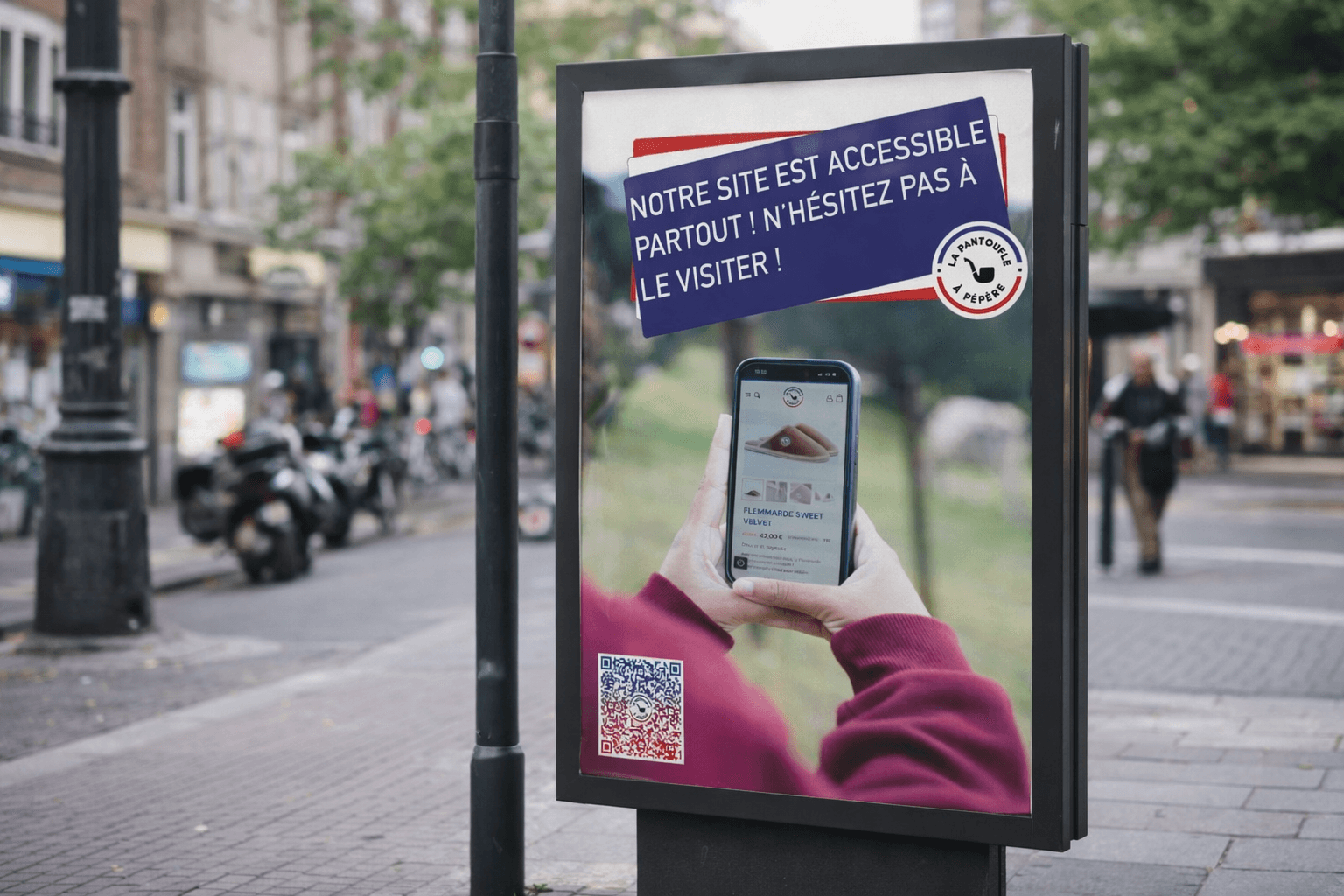 Campagne print pour promouvoir le site e-commerce La Pantoufle à Pépère